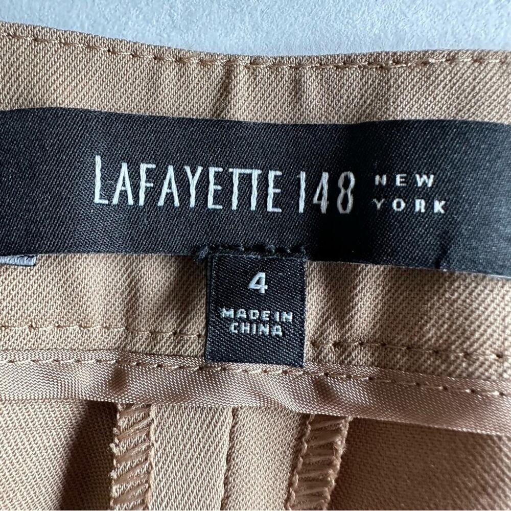 Lafayette 148 Bleeker Trouser Pant Wool Stretch Tan 4 Career Quite Luxury Office - Picture 6 of 12
